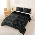thumbnail image 2 of Homewish Gothic Skull Full Size Comforter Sets,Victorian Damask Bedding Comforter Set,Gray Black,Halloween Duvet,Black Reversible,3 Pieces,1 Comforter and 2 Pillowcases, 2 of 7