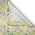 thumbnail image 6 of Ambesonne Watercolor Valance & Curtain, Flowers Theme, 55"x45", Pale Yellow Pale Pink, 6 of 7