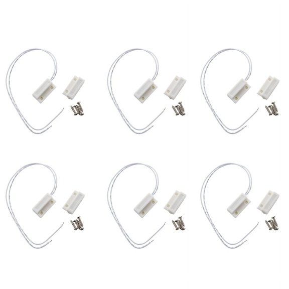 12X White Door Window Contacts Magnetic Switch Sensor