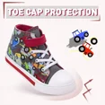 thumbnail image 6 of MODEBYME Kids Toddler Light Up Sneakers Boys High Top Flashing Walking Canvas Shoes, Tractor, Size 8, 6 of 7