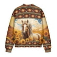 thumbnail image 5 of DISNIMO Horse Printed Sweatshirts for Women Sunflower Aztec Printed Jackets Long Sleeve Outwear Zip Front Sweatshirt Jacket with Pockets, XL, 5 of 7