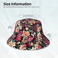 thumbnail image 3 of Salouo Many Kind Of Flowers Print Unisex Bucket Hat, Outdoor Summer Beach Fishing Sun Hat Fun Outdoor Vacation Hat for Men Women Teens,Reversible Double-Side-Wear, 3 of 6
