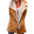 thumbnail image 2 of Pntutb Mujer Tallas grandes Invierno Cálido Compuesto Felpa Botón Solapas Chaqueta Outwear Abrigo Pntutb Pntutb-1634, 2 of 7