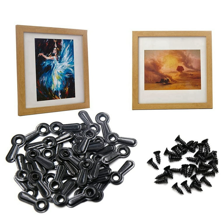 Picture Frame Backing Clips Black 1 with Screws Large Size 100