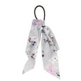 thumbnail image 4 of Unique Bargains 1 Pc Floral Triangle Ribbon Hair Elastic Band Gray, 4 of 5