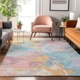 thumbnail image 7 of Addison Rugs Mayfield Premium Machine Washable Transitional Abstract Teal Rectangle Rug, 10' x 14', 7 of 7