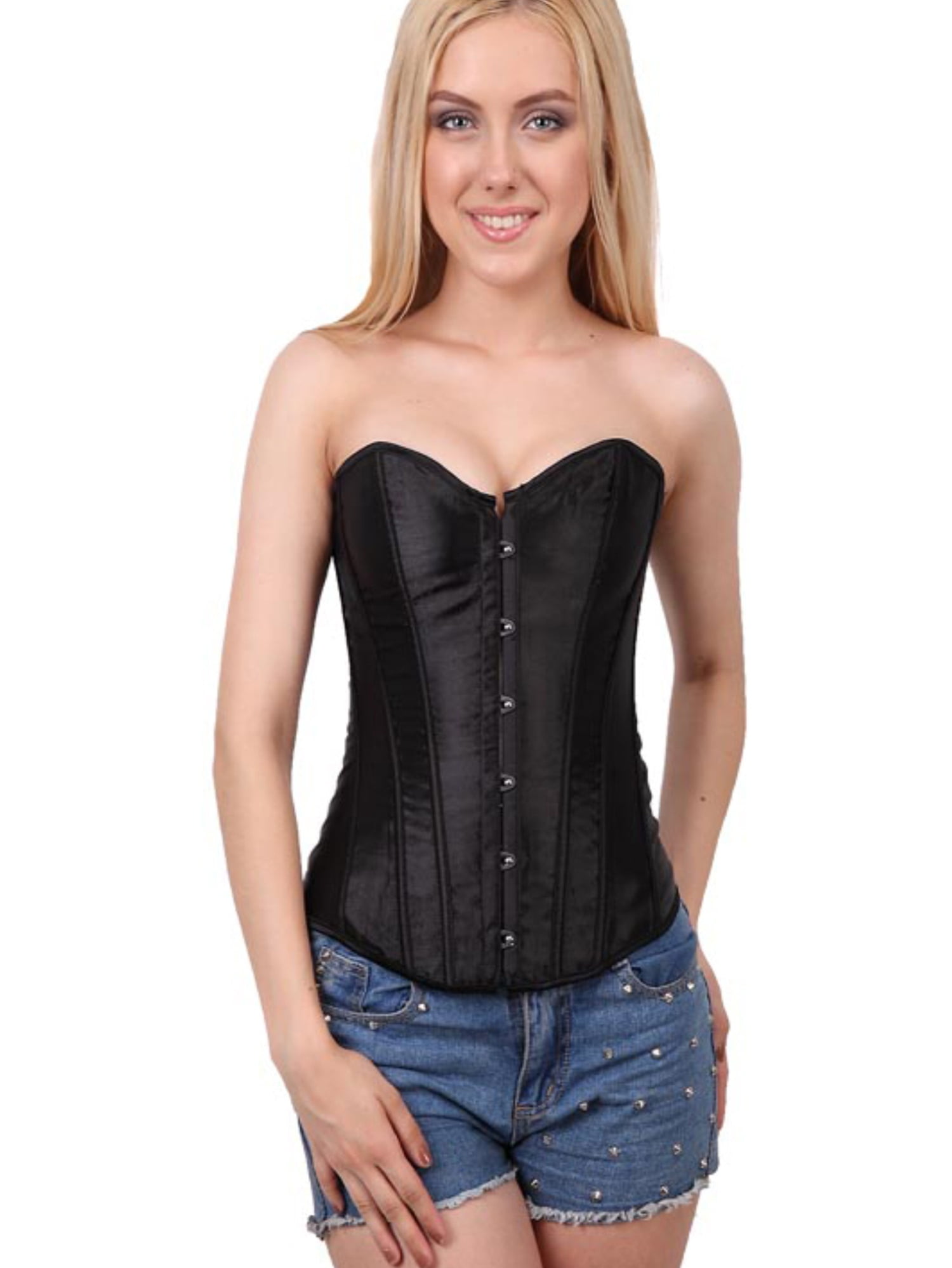 Sayfut Sayfut Women S Satin Corset Lingerie Sexy Plus Size
