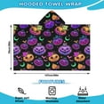 thumbnail image 2 of Halloween Colorful Pumpkins with Leaves Hooded Bath Towel，50"x30" for Ages 3 To 12 Kids, Quick Dry Lightweight Soft Microfiber Hood Beach Towel Cover Up for Kids, 2 of 7