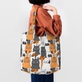 thumbnail image 4 of Xecao's Funny Cats Canvas Tote Bag is a versatile choice for women, serving as a stylish beach bag, shopping bag,and reusable grocery bag., 4 of 5
