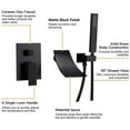 thumbnail image 5 of Wall Mount Bathroom Faucet Black Waterfall Basin Sink Bathtub Filler Mixer Tap, 5 of 13