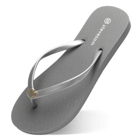 

Womens Flat Heel Sandals Candy Color Flip Flops Beach Non-Slip Thong Slippers