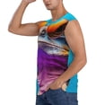 thumbnail image 3 of Fotbe Lizard With Sunglasses Colorful Men's Camiseta sin Mangas Estampada para Hombres, Playera Casual para Gimnasio, Entrenamiento, Playa-Small, 3 of 7