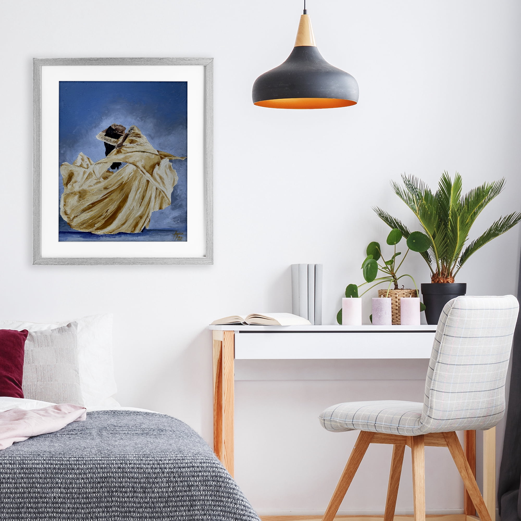 Stupell Industries Expressive Elegant Dancer Gray Framed Print Under Glass, design by Lauren Luna