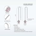 thumbnail image 5 of pares de pendientes de plata de ley S925 con cadena de enhebrador para mujer, con barra envolvente, código de producto 78536, 5 of 5