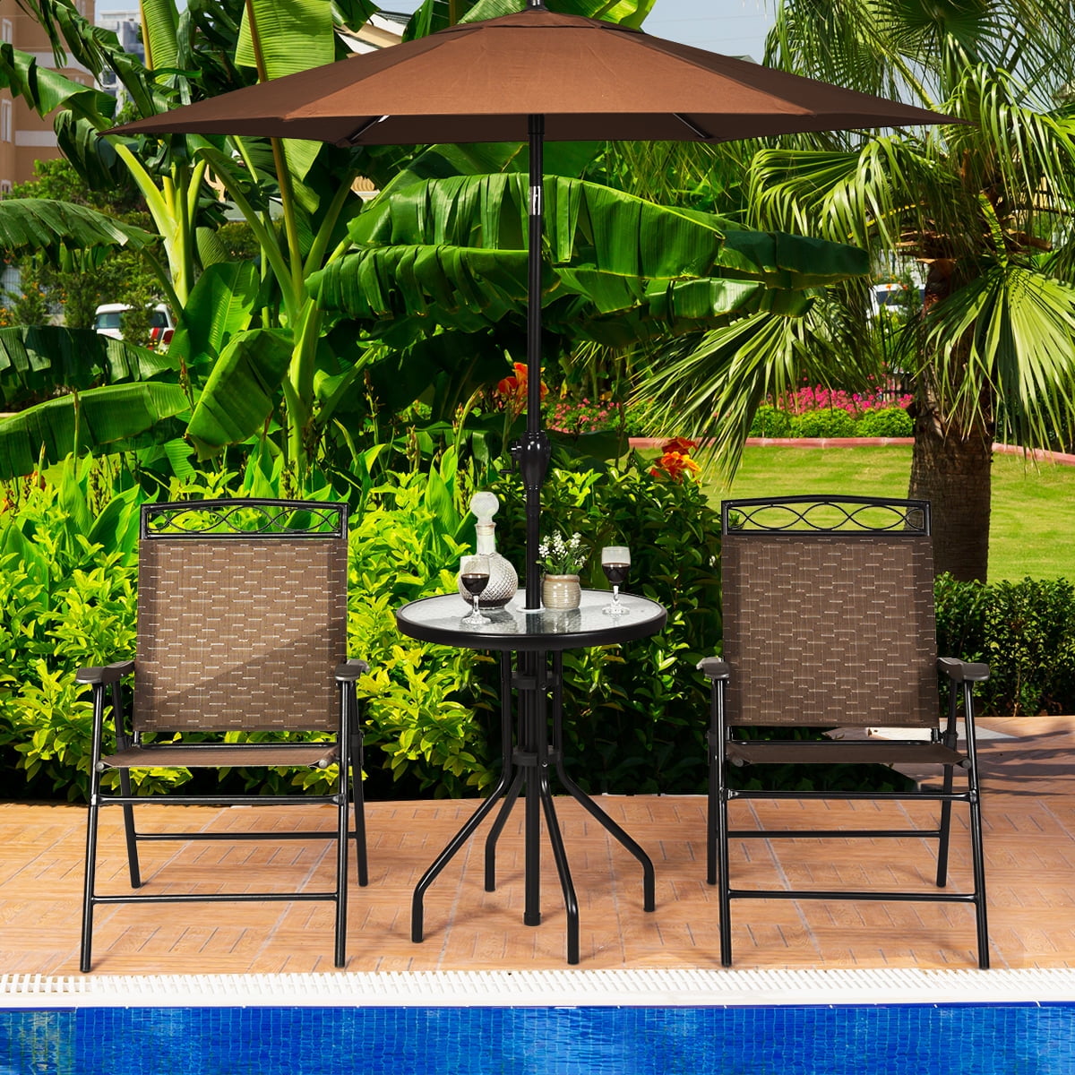 Small outdoor umbrella for bistro table sales