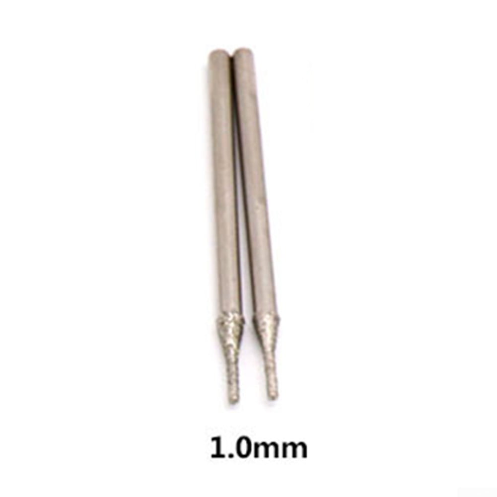 10Pc 0.6mm Diamond Coated Drill Solid Bit For Glass Tile Jewelry Gems Drill Hole 