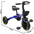 thumbnail image 4 of Triciclo 3 en 1 Plegable para Niño s Convertible a Bicicleta y Balance Bike Luz Sonido Apto a partir de 2 Años o Hasta 25 kg - Azul, 4 of 7