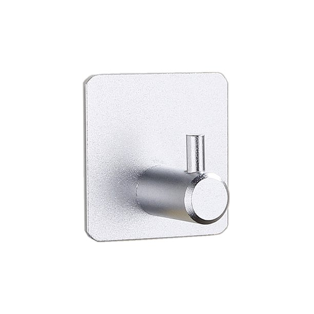 Robe montada en la pared gancho de roble de traceless Hogar del baño Holder Holder Hat Bagbag Chaqueta de ropa Accesorios de rack de plata 4 piezas Methold HA010228-02B