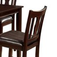 thumbnail image 2 of 5 Piece Wood Counter Height Table Fiddle Back Chairs Brown- Saltoro Sherpi, 2 of 5