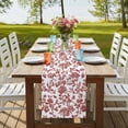 thumbnail image 3 of Red Boho Flower Short Table Runner 48 Inches Long,Vintage Paisley Farmhouse Pattern Cotton Linen Table Runners Dresser Scarves,Tabletop Scarf Furniture Cover for Home Dinner Party Decor 13"x48", 3 of 8