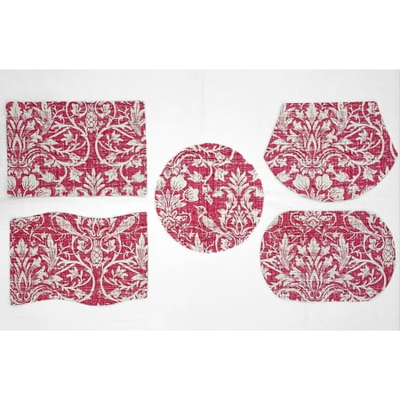 

Pink Floral Damask Placemats by Penny s Needful Things (Wave - Set of 6)