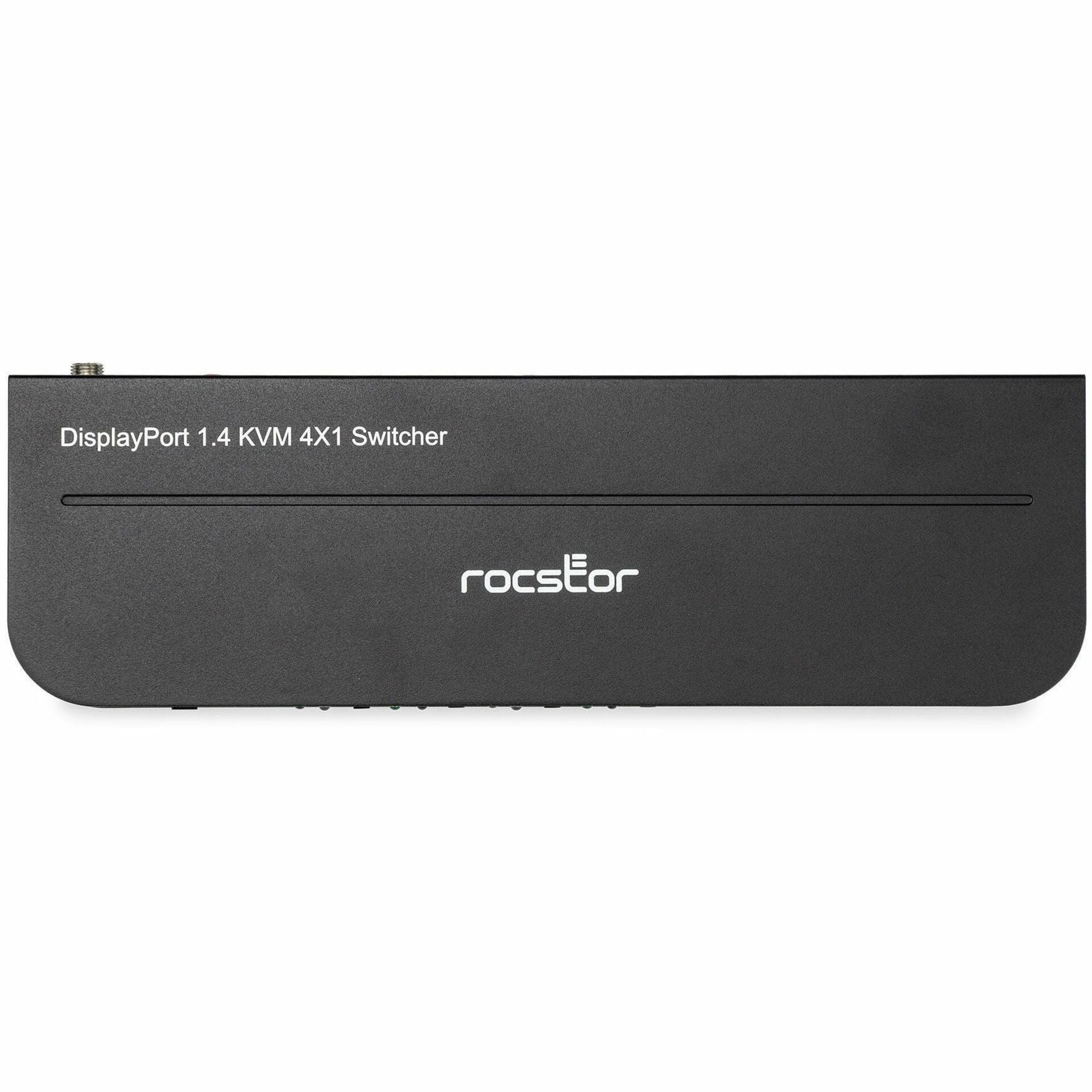 Rocstor SolidKVM SK04 DisplayPort 1.4 and USB 3.0 4?1 KVM Switch - 4 Computer(s) - 1 Local User(s) - 4K - 4096 x 2160 - 8 x USB - USB 2.0 - HDMI - 5 x DisplayPort