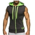 thumbnail image 2 of ZZwxWA Men's Sleeveless Slim Fit Hoodie Vest Zipper Drawstring Gilet Jacket with Pocket Men's Bodybuilding Hood Gym Tank Tops Tax Free Weekend, 2 of 6