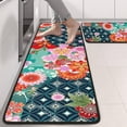 thumbnail image 2 of Kitchen Rugs Sets Of 2,Pioneer Flower Floral Print Pattern Anti Fatigue Kitchen Mat Rugs Non Slip Washable,Decorative Kitchen Floor Mats for Kitchen,Sink,Laundry,17"x47"+17"x47", 2 of 5