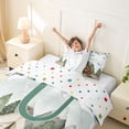 thumbnail image 3 of Catabedysis Jungle Wildlife Bear Twin Duvet Cover For Boys,Rustic Adventure Theme Monogrammed U Twin Bedding For Boys,Polkadot Reversible,2-Piece,1 Duvet Cover and 1 Pillowcase, 3 of 6