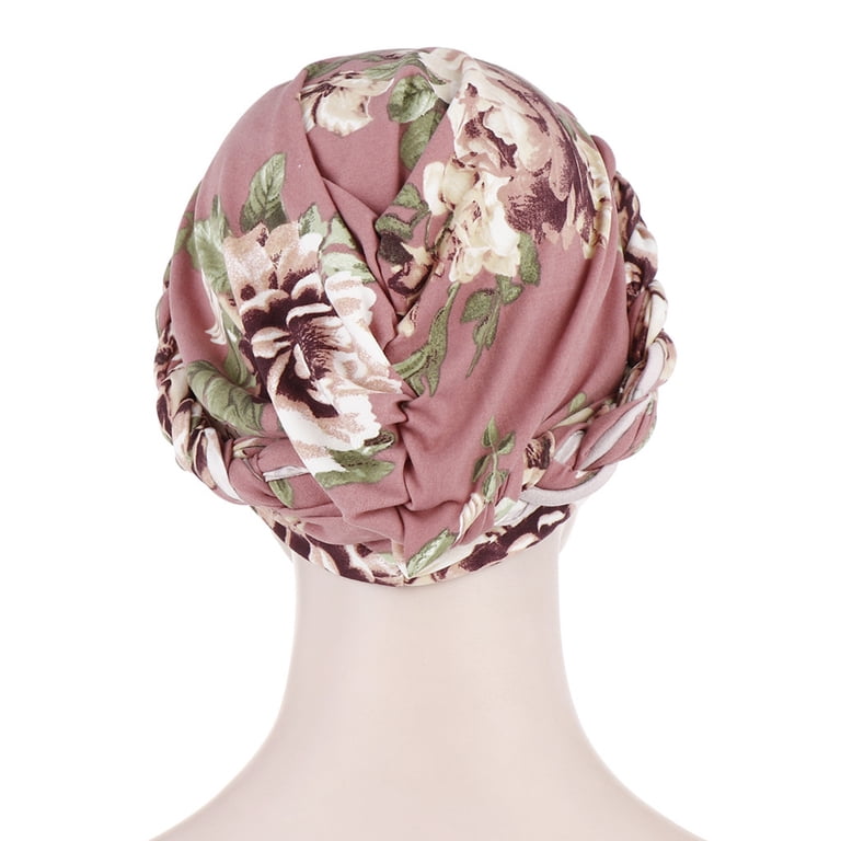 Visland Women Turban Hat, Fashion Elegant Floral Print Braid  display picture 2