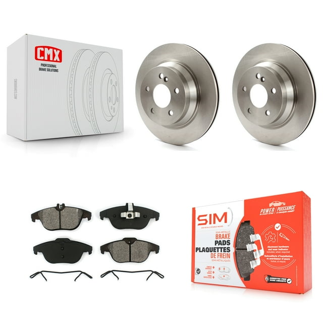 Transit Auto Rear Disc Brake Rotors and Semi-Metallic Pads Kit for Car Mercedes-Benz GLK350 GLK250 E350 E400 K8S-101805