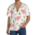 thumbnail image 2 of Picia Funny Little Pigs Men's Linen Shirts Short Sleeve Cuban Beach Shirts Casual Shirts Button Down Shirt for Men Beach Summer Wedding Shirt-Medium, 2 of 7