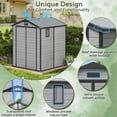 thumbnail image 4 of Sylviera 6x6FT Resin Outdoor Storage Shed with Floor, All-Weather Waterproof Plastic Garden Shed for Backyard, Heavy-Duty Storage Shed for Tools, Bikes & Lawn Equipment, 4 of 8