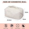 thumbnail image 2 of Bolsa de cosméticos de viaje de gran capacidad,Bolsa de maquillaje,Bolsa organizadora de maquillaje de cuero PU portátil impermeable, 2 of 5