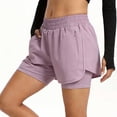 thumbnail image 4 of Uobin Women's 2 in 1 Running Shorts Quick Dry Athletic Gym Workout Shorts with Liner Phone Pockets, 4 of 8