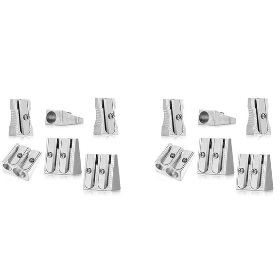 12 Pcs Metal Pencil Sharpeners, Single and Hole Pencil Sharpeners Manual Art Sharpeners for Colored Pencils