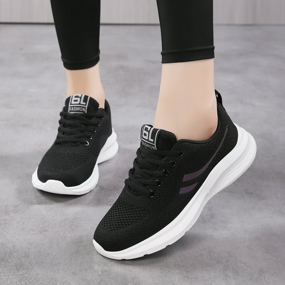 Comfortable Shoes For Women Platform Clearance Soft Comfy Sneakers Gym Walking Neutral Running Shoes Size 7 Black