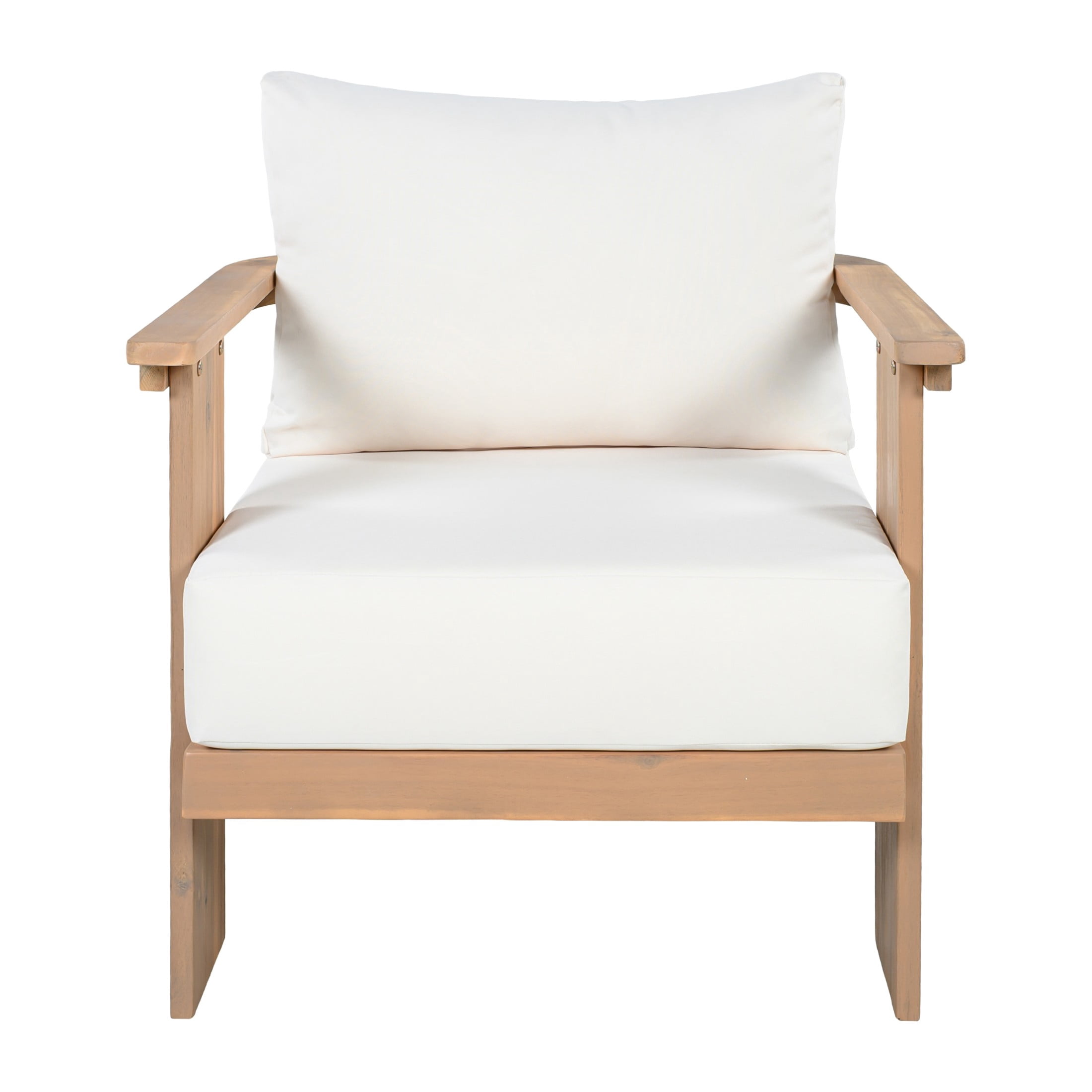 Christopher Knight Home 4-Piece Patio Conversation Set with Coffee Table, Beige Cushions, Light Teak