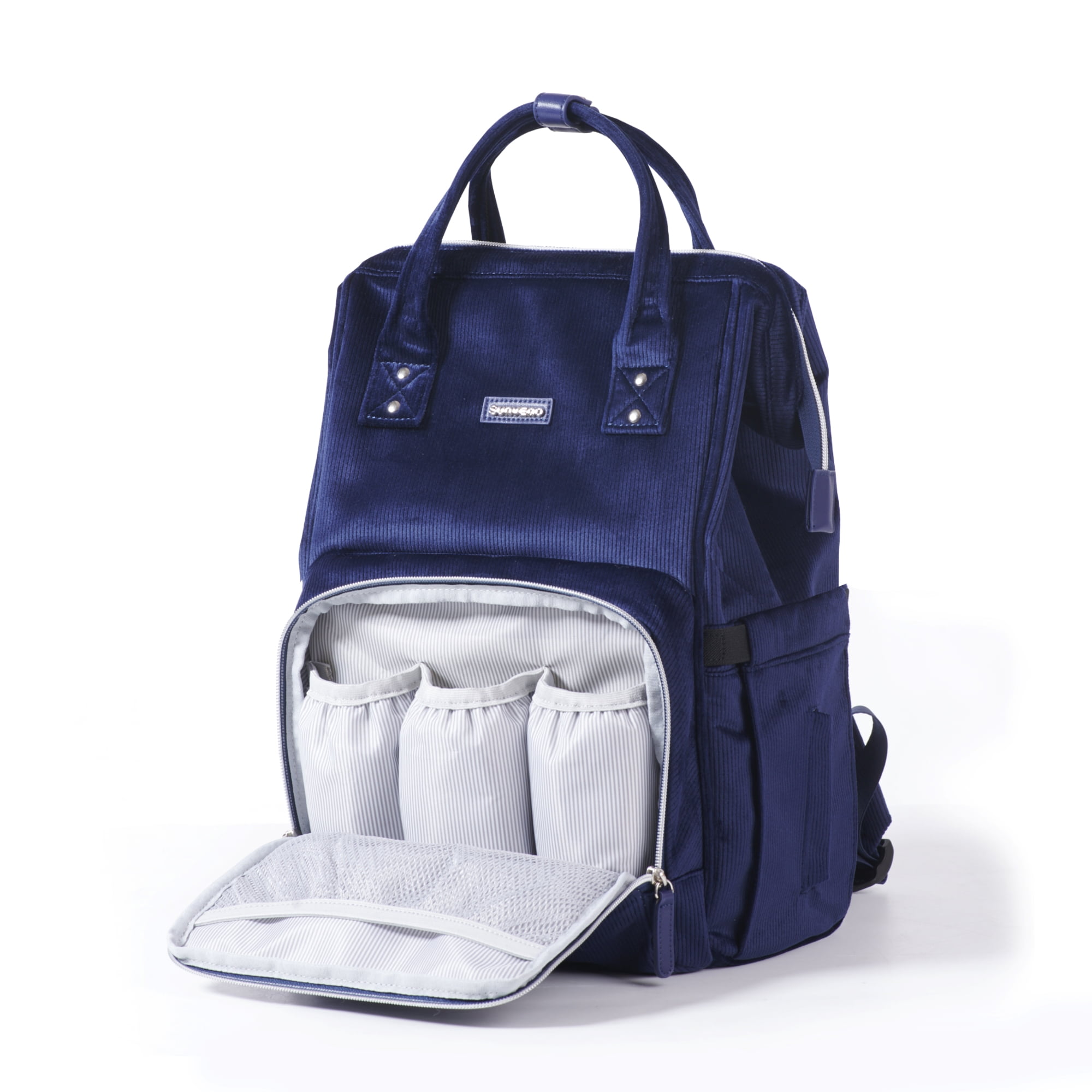 Sunveno Corduroy Diaper Bag, Large Capacity, Water-Resistant Disposable Diaper Bags
