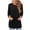 Black(Womens Tops), variant on Womens 3/4 Sleeve Ribbed Knit Tunic Tops Casual Soft Loose Crewneck Long Shirts with Pockets Pullover