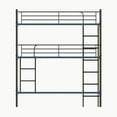 thumbnail image 3 of Black Metal Triple Bunk Bed, Twin Size, Bedroom Dormitory Space-Saving Design, Converts to 3 Beds, Sturdy Steel Frame, Easy Assembly, 3 of 19