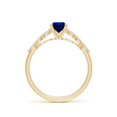 thumbnail image 2 of ANGARA Pear Lab Grown Blue Sapphire Engagement Ring with Diamonds for Women in 14K Yellow Gold (Size-7x5mm) | September Birthstone, Anniversary, Jewelry Gift for Women | Lab-Grown Blue Sapphire Ring, 2 of 8