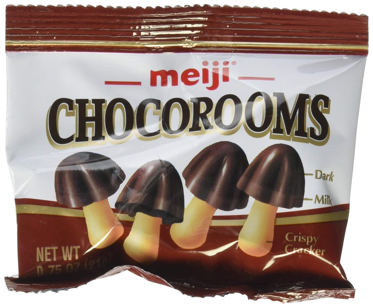 Meiji Chocorooms Sweet & Crispy Milk Chocolate individual 21g bags (48 Pack)
