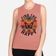 thumbnail image 2 of Find the Happy Butterfly Women's Muscle Tank X-Small Desert Pink, 2 of 5