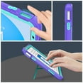 thumbnail image 3 of Feishell Case for iPad 10th Generation 10.9" 2022,Built-in with Kickstand,Three Layers Hybrid Heavy Duty Shockproof Rugged Impact Resistant Drop Protection Case Cover,Purple+Mint, 3 of 9