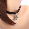 thumbnail image 2 of Pu Choker Necklace PU Leather Goth Choker Collar with Star and Moon Pendant Steampunk Punk Goth Collar Adjustable Size, 2 of 4