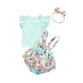 thumbnail image 2 of Gupgi Newborn Baby Girl Clothes Ruffle T-shirt Ice Cream Print Strap Shorts, 2 of 9