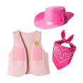 thumbnail image 3 of AUDeals Girls Western Cowgirl Costume Fringe Vest Suede Fashion Sleeveless Waistcoat Rodeo Outfit Outerwear for Halloween Party Casual Daily Wear (Pink, 18-24 Months), 3 of 7