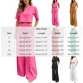 thumbnail image 4 of TaTaai Two Piece Sets for Women Short Sleeve Crop Top High Waist Wide Leg Pants Casual Workwear Summer Outfits, 4 of 8