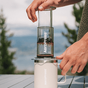 AeroPress Clear Coffee Press + AeroPress Travel Coffee Mug - Cream Bundle